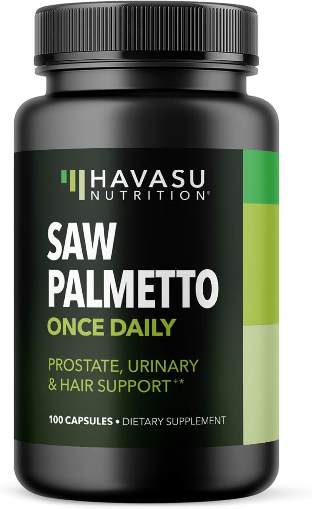 Saw Palmetto for Men Prostate Health Supplement to Promote Urinary Tract Function - 500mg Per Serving - 100 Count - DHT Blocker Hair Vitamin - Vegan