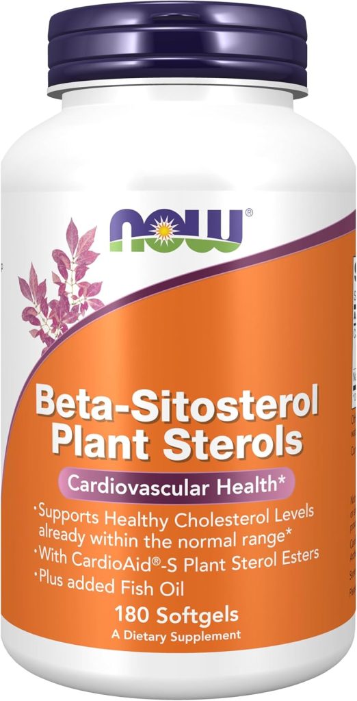 NOW Foods Supplements, Beta-Sitosterol Plant Sterols with CardioAid®-S Plant Sterol Esters and Added Fish Oil, 180 Softgels